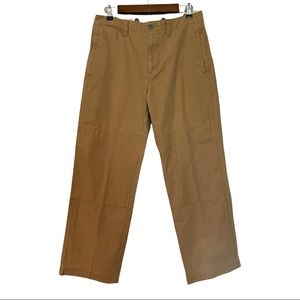 LL Bean Logger Tan Canvas Work Pants Reinforced Knee Men’s 32x32